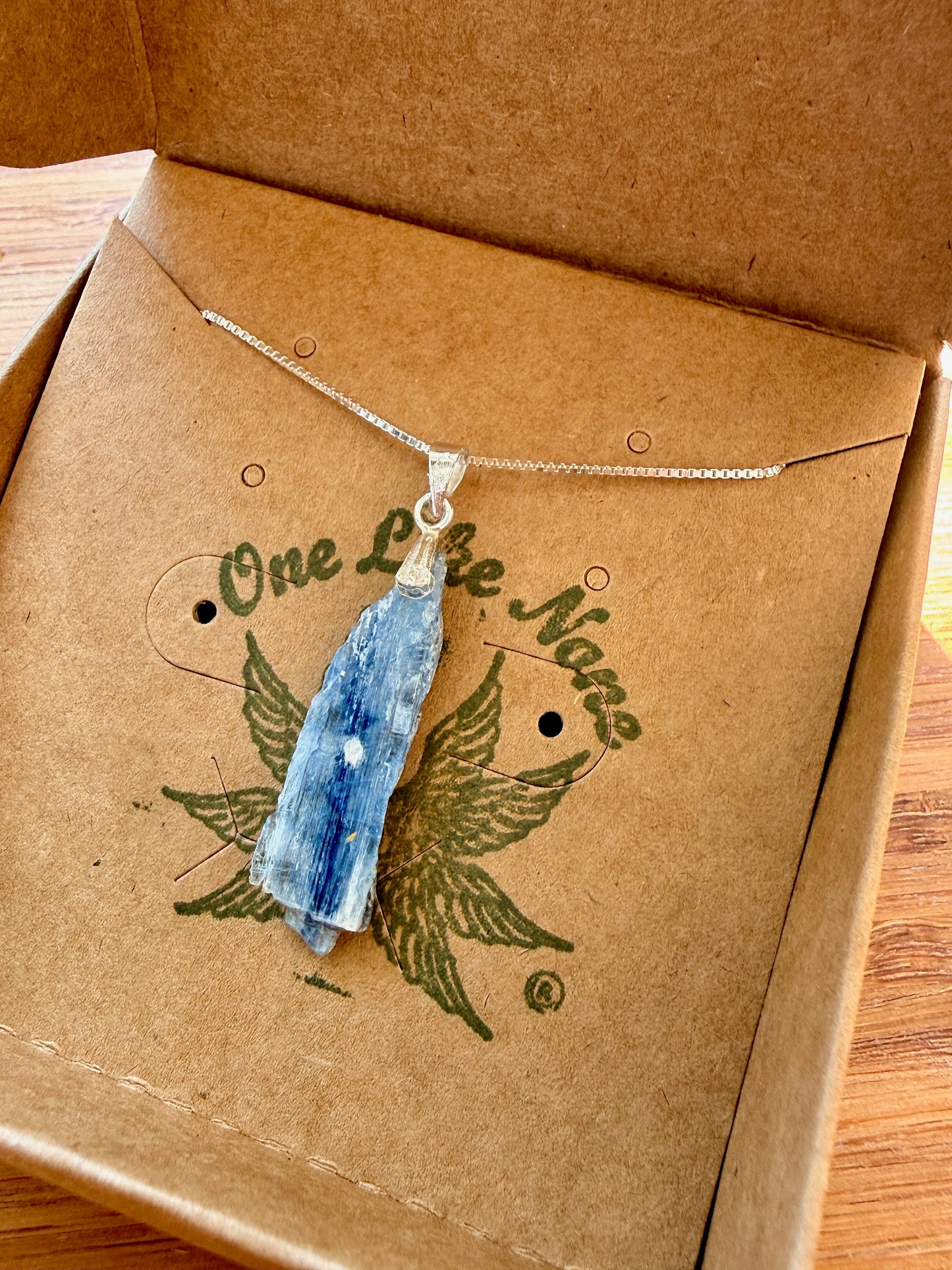 Blue Kyanite Pendant Necklace on 20" Silver Chain