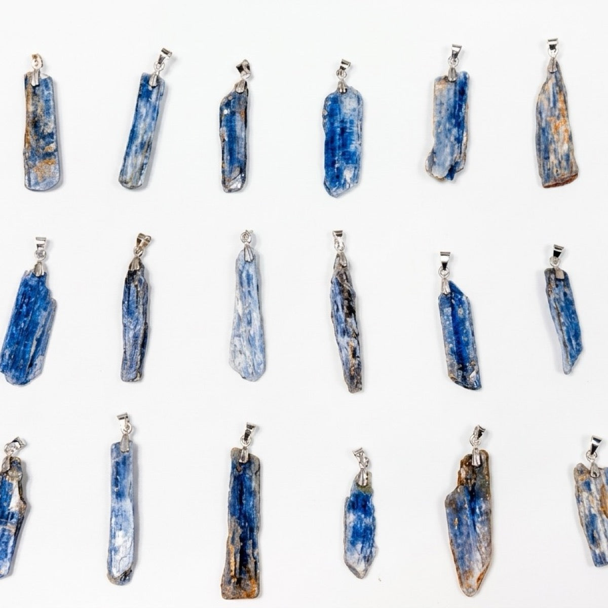 One Like None blue kyanite pendants"