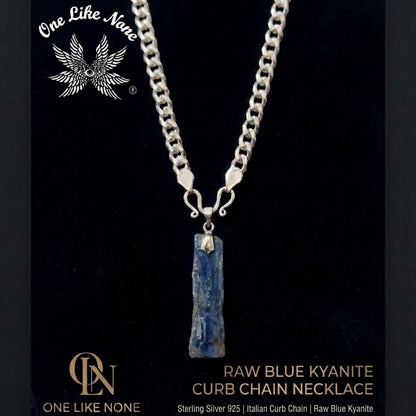"One Like None men's chain 5mm blue kyanite clarity"