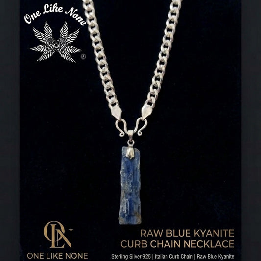 "One Like None men's chain 5mm blue kyanite clarity"