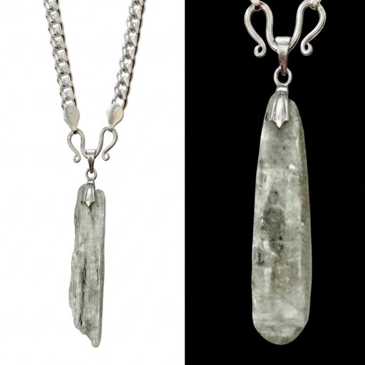 "One Like None men's chain 5mm green kyanite duality"