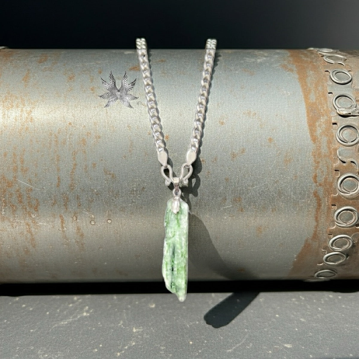 "One Like None men's chain 5mm green kyanite truth"