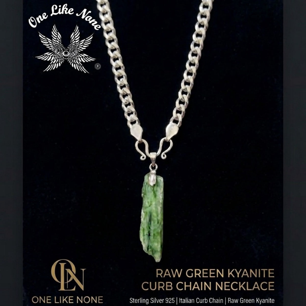 "One Like None men's chain 5mm green kyanite"
