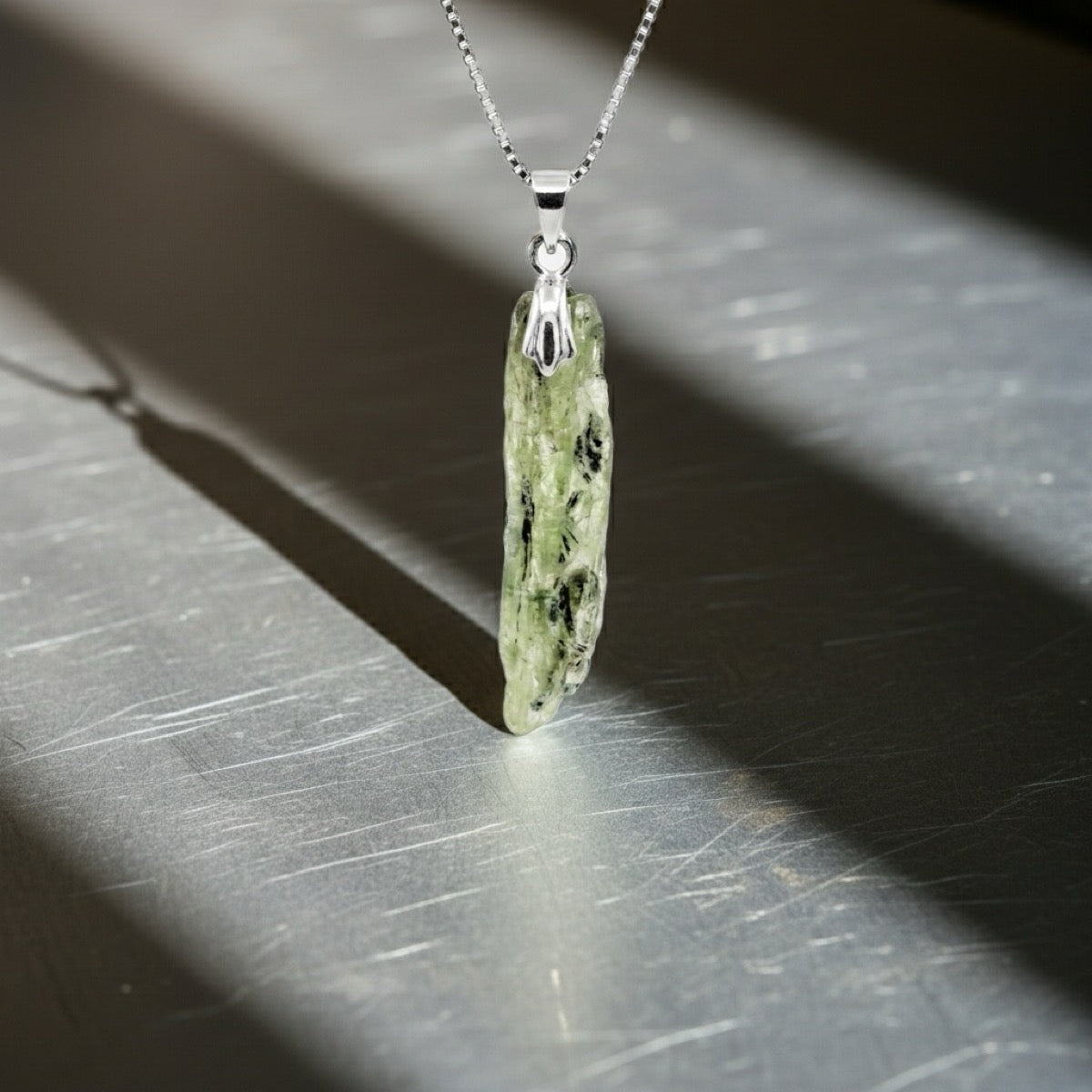 "One Like None women's chain spiritual jewelry green kyanite"